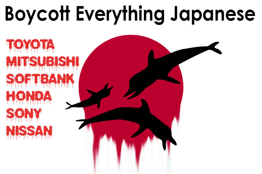 A call to boycott all Japanese products until they stop all forms of whaling.
