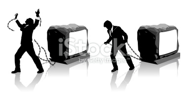 A Businessman is held back and then breaks chains to gain freedom : Illustration