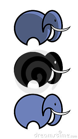 Simple Circular Elephant Illustrations