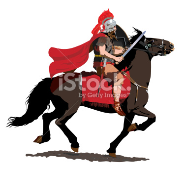 Red Plumed Roman Cavalry Illustration