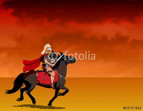 Roman centurion riding Illustration