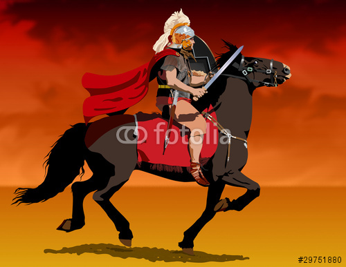 Roman centurion on horseback Illustration